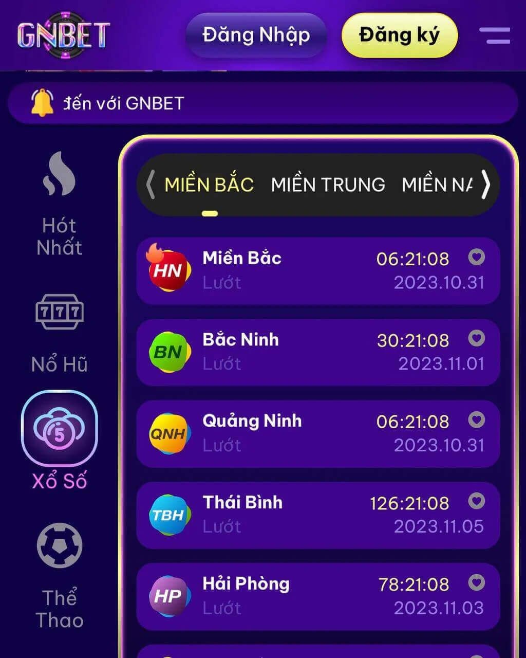 Gnbet - App chơi xổ số miền bắc mới nhất